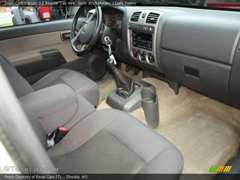  2005 Canyon SLE Regular Cab 4x4 Dark Pewter Interior