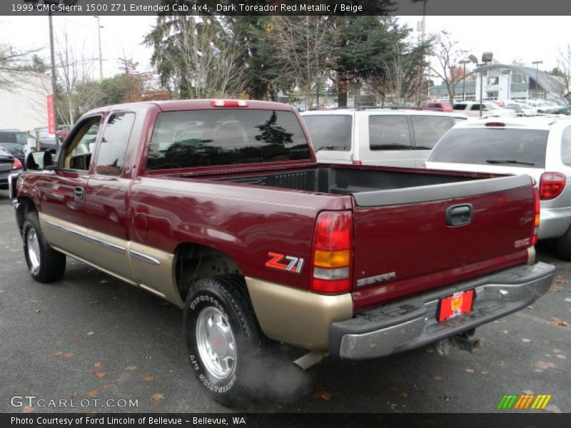 Dark Toreador Red Metallic / Beige 1999 GMC Sierra 1500 Z71 Extended Cab 4x4