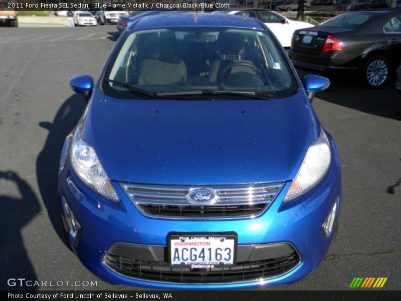 Blue Flame Metallic / Charcoal Black/Blue Cloth 2011 Ford Fiesta SEL Sedan
