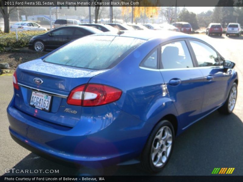 Blue Flame Metallic / Charcoal Black/Blue Cloth 2011 Ford Fiesta SEL Sedan