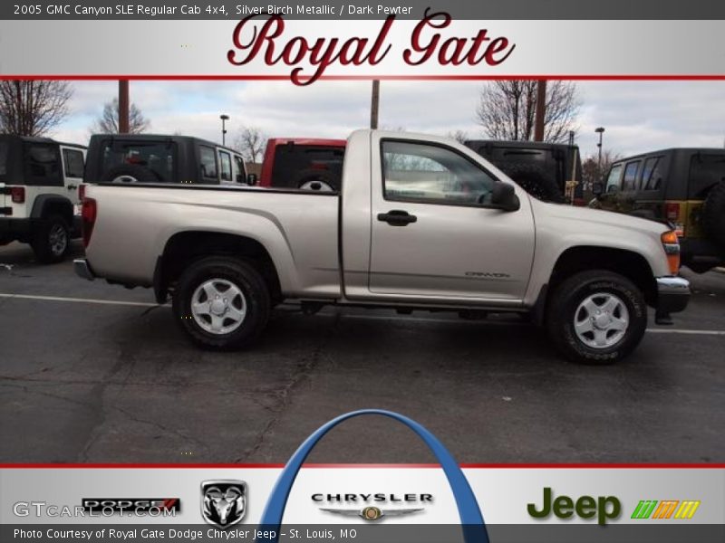 Silver Birch Metallic / Dark Pewter 2005 GMC Canyon SLE Regular Cab 4x4
