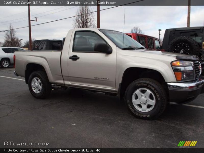 Silver Birch Metallic / Dark Pewter 2005 GMC Canyon SLE Regular Cab 4x4