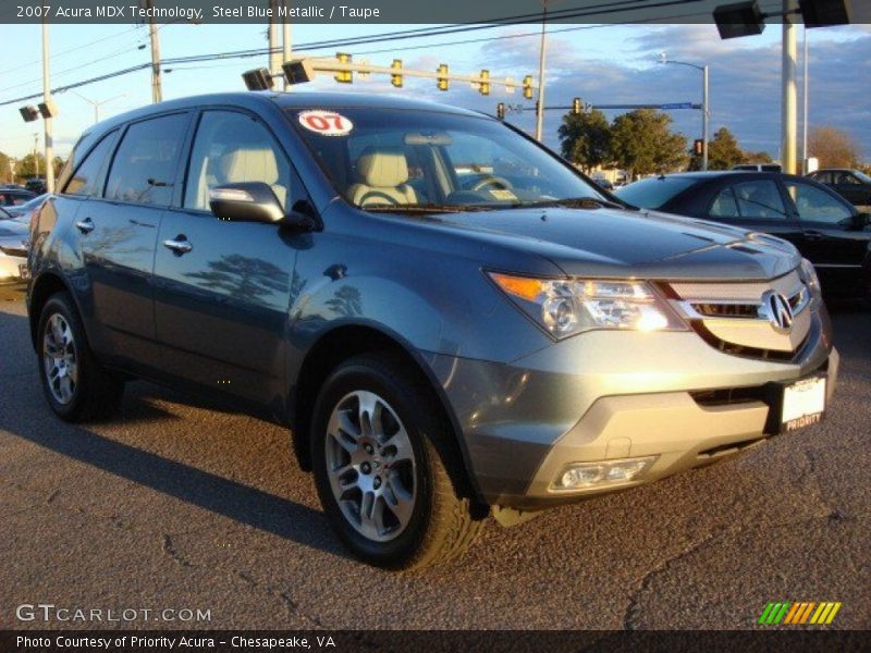 Steel Blue Metallic / Taupe 2007 Acura MDX Technology