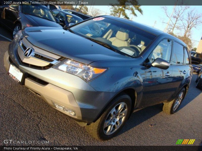 Steel Blue Metallic / Taupe 2007 Acura MDX Technology