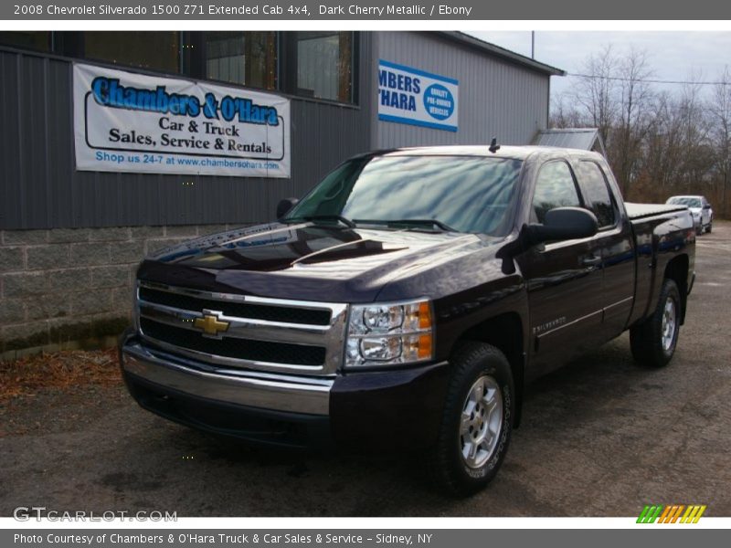 Dark Cherry Metallic / Ebony 2008 Chevrolet Silverado 1500 Z71 Extended Cab 4x4