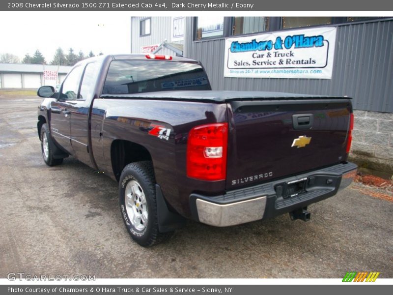 Dark Cherry Metallic / Ebony 2008 Chevrolet Silverado 1500 Z71 Extended Cab 4x4