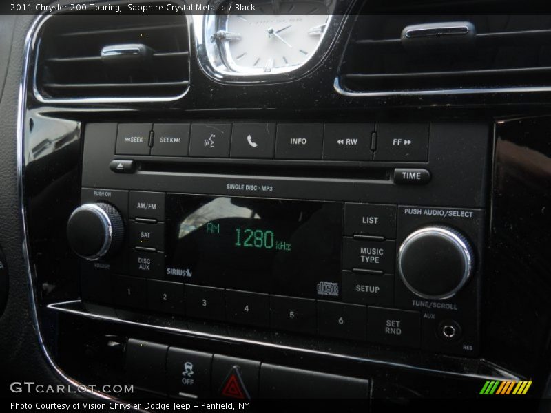 Sapphire Crystal Metallic / Black 2011 Chrysler 200 Touring