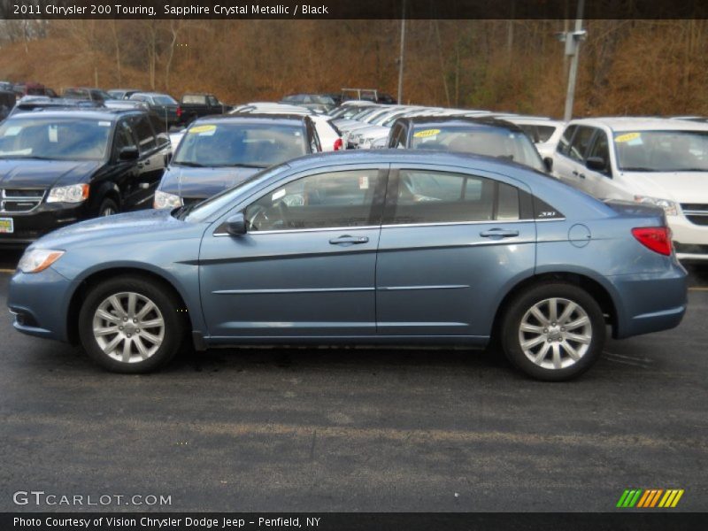 Sapphire Crystal Metallic / Black 2011 Chrysler 200 Touring