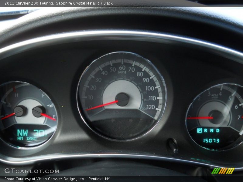 Sapphire Crystal Metallic / Black 2011 Chrysler 200 Touring