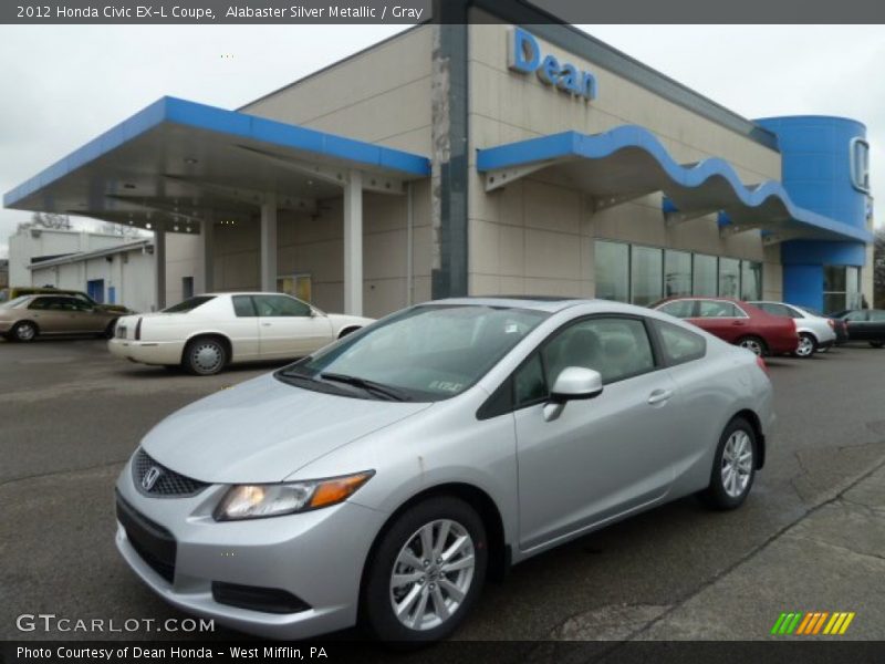 Alabaster Silver Metallic / Gray 2012 Honda Civic EX-L Coupe