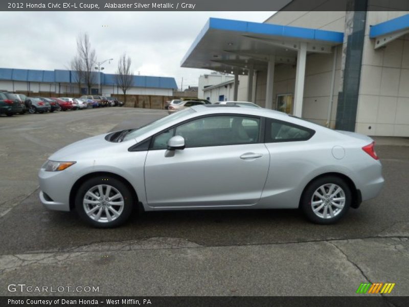 Alabaster Silver Metallic / Gray 2012 Honda Civic EX-L Coupe