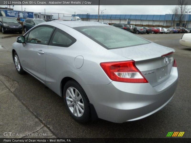 Alabaster Silver Metallic / Gray 2012 Honda Civic EX-L Coupe