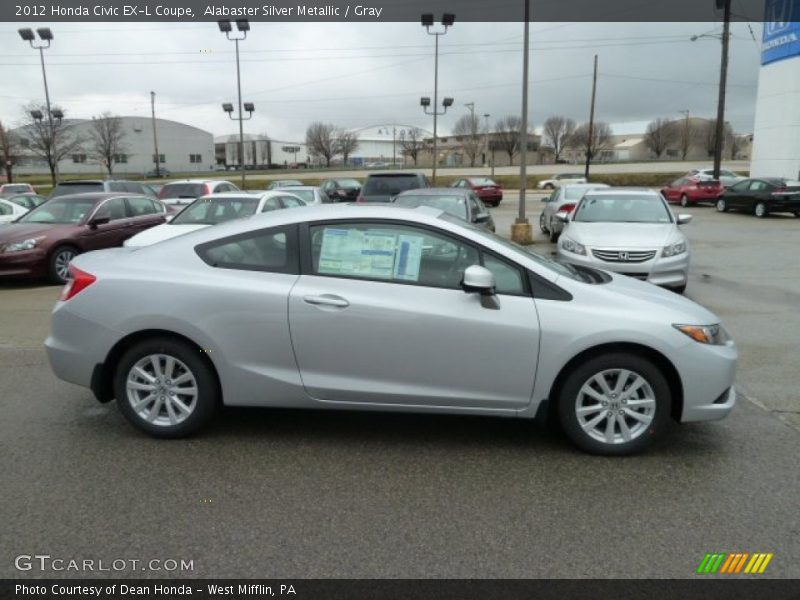 Alabaster Silver Metallic / Gray 2012 Honda Civic EX-L Coupe