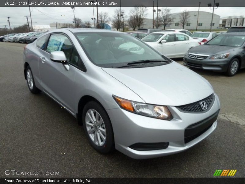 Alabaster Silver Metallic / Gray 2012 Honda Civic EX-L Coupe