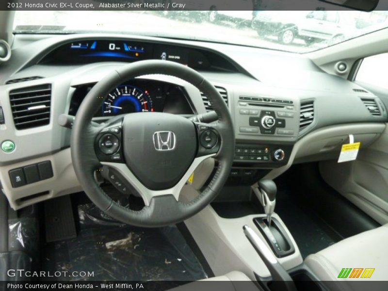 Alabaster Silver Metallic / Gray 2012 Honda Civic EX-L Coupe