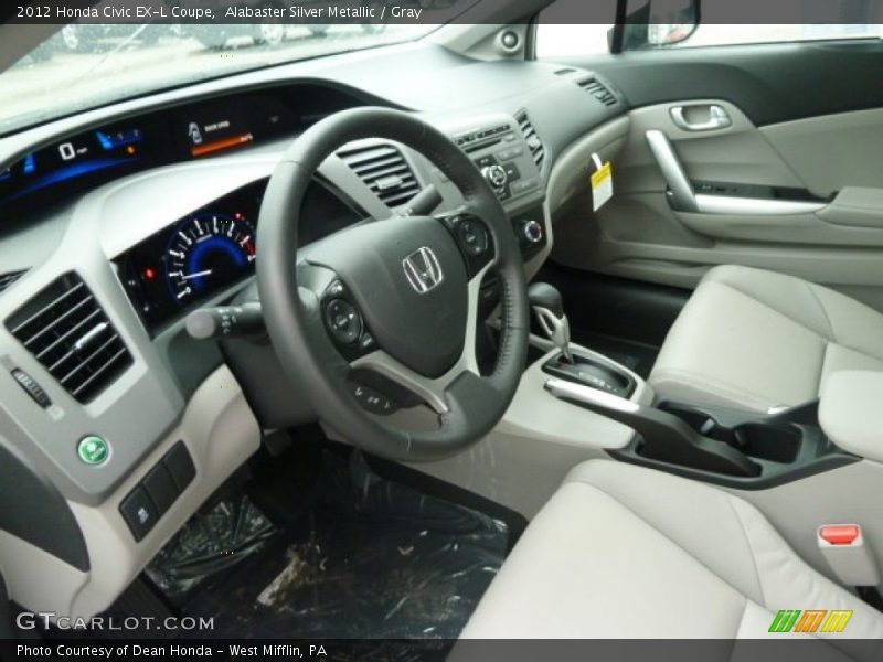 Alabaster Silver Metallic / Gray 2012 Honda Civic EX-L Coupe