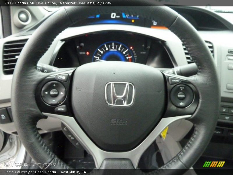 Alabaster Silver Metallic / Gray 2012 Honda Civic EX-L Coupe