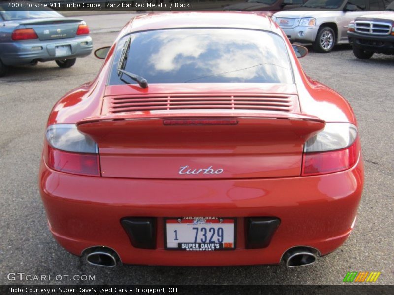 Zanzibar Red Metallic / Black 2003 Porsche 911 Turbo Coupe