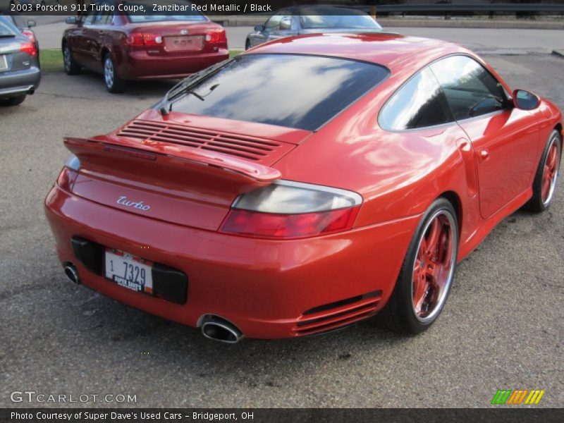 Zanzibar Red Metallic / Black 2003 Porsche 911 Turbo Coupe