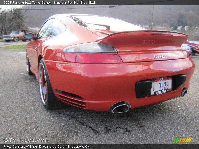 Zanzibar Red Metallic / Black 2003 Porsche 911 Turbo Coupe