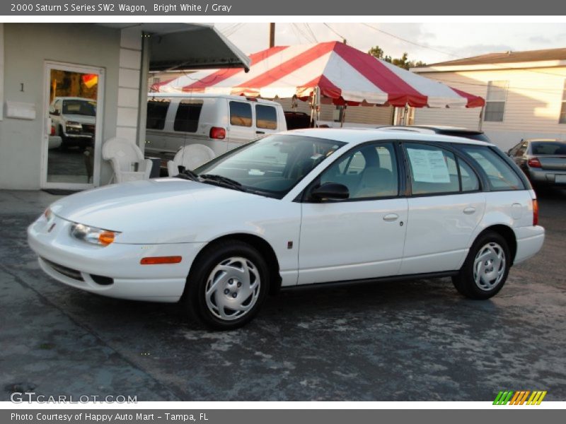 Bright White / Gray 2000 Saturn S Series SW2 Wagon