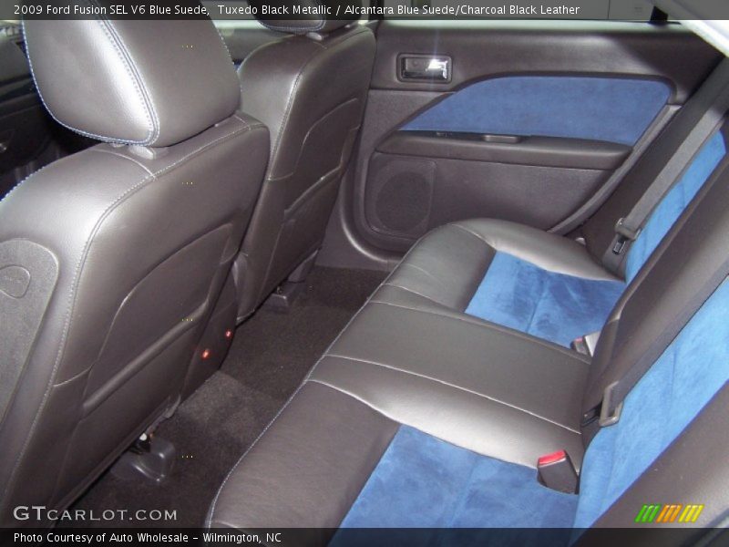 Tuxedo Black Metallic / Alcantara Blue Suede/Charcoal Black Leather 2009 Ford Fusion SEL V6 Blue Suede