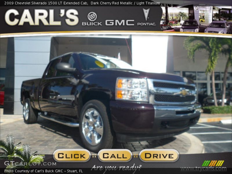 Dark Cherry Red Metallic / Light Titanium 2009 Chevrolet Silverado 1500 LT Extended Cab