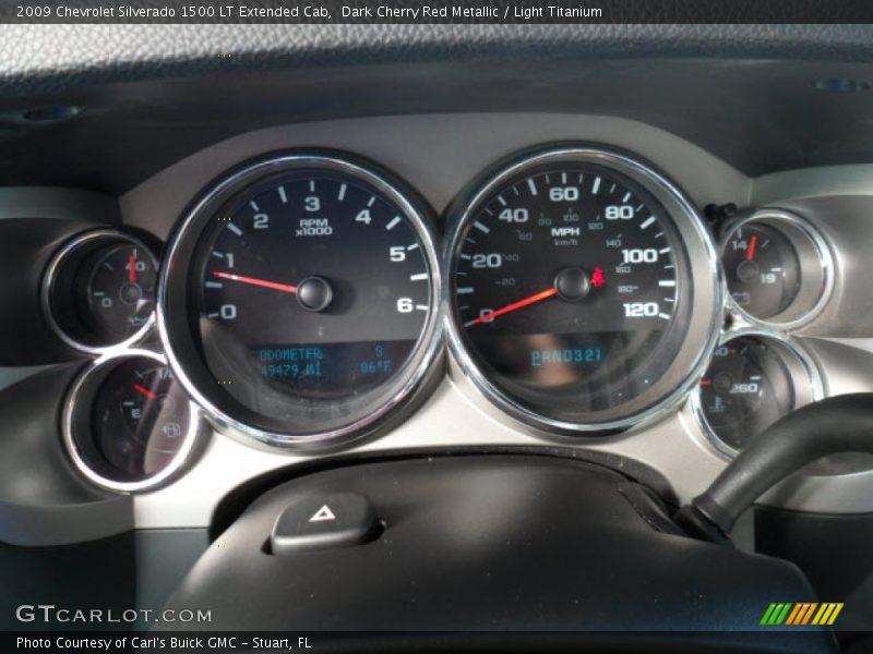 Dark Cherry Red Metallic / Light Titanium 2009 Chevrolet Silverado 1500 LT Extended Cab