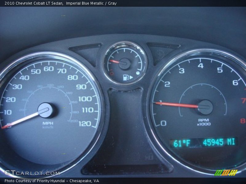 Imperial Blue Metallic / Gray 2010 Chevrolet Cobalt LT Sedan