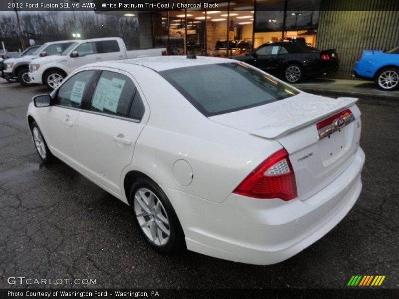 White Platinum Tri-Coat / Charcoal Black 2012 Ford Fusion SEL V6 AWD