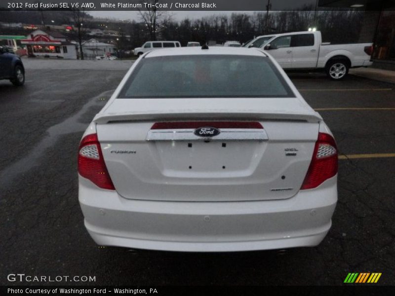 White Platinum Tri-Coat / Charcoal Black 2012 Ford Fusion SEL V6 AWD