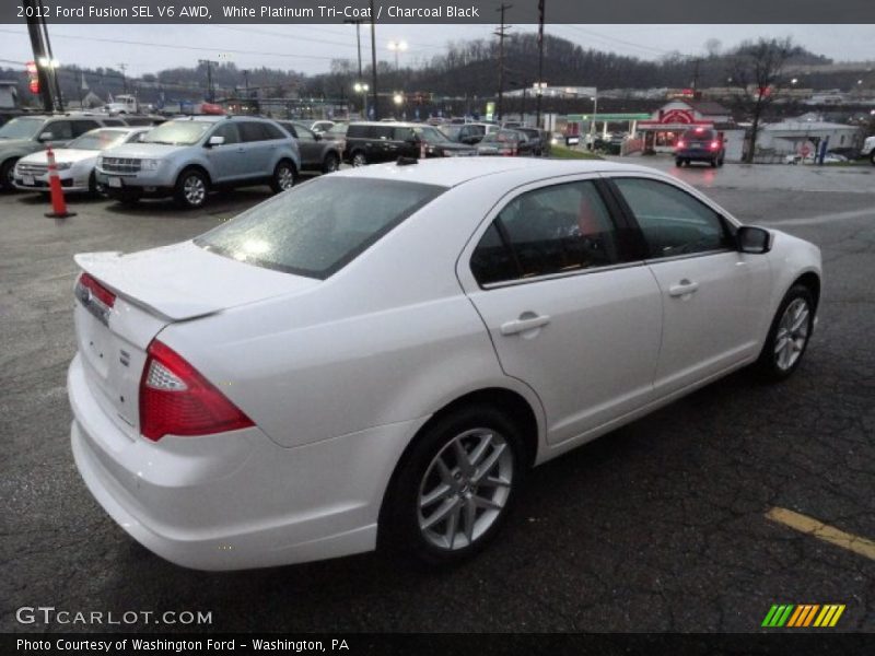 White Platinum Tri-Coat / Charcoal Black 2012 Ford Fusion SEL V6 AWD
