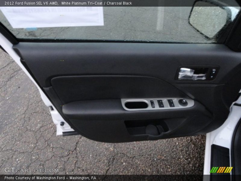 White Platinum Tri-Coat / Charcoal Black 2012 Ford Fusion SEL V6 AWD