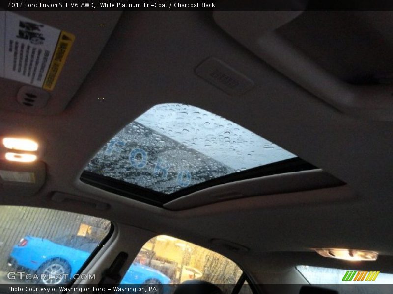 White Platinum Tri-Coat / Charcoal Black 2012 Ford Fusion SEL V6 AWD