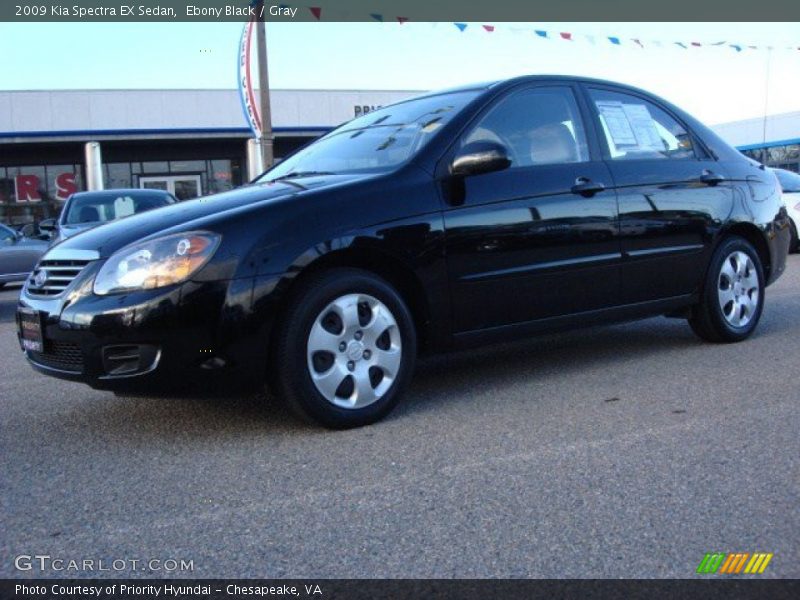 Ebony Black / Gray 2009 Kia Spectra EX Sedan