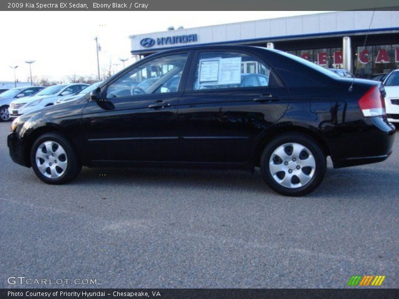 Ebony Black / Gray 2009 Kia Spectra EX Sedan