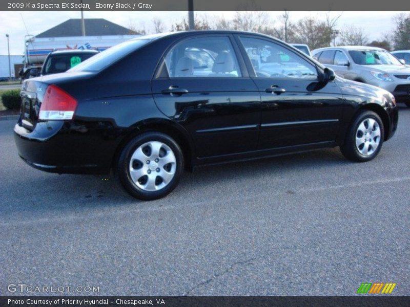 Ebony Black / Gray 2009 Kia Spectra EX Sedan