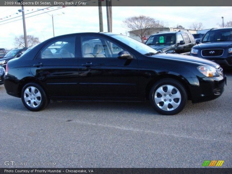 Ebony Black / Gray 2009 Kia Spectra EX Sedan