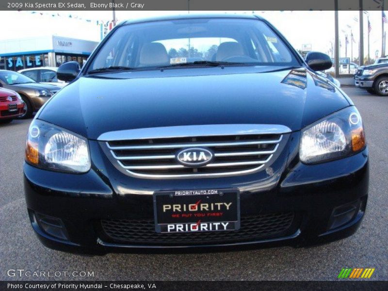 Ebony Black / Gray 2009 Kia Spectra EX Sedan