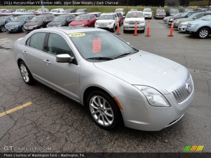 Ingot Silver Metallic / Dark Charcoal 2011 Mercury Milan V6 Premier AWD