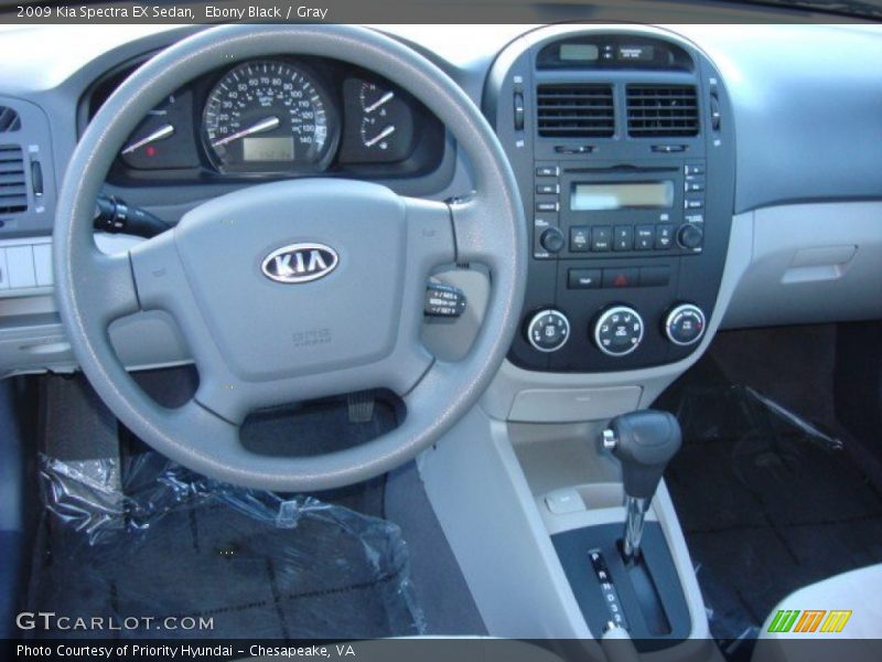 Ebony Black / Gray 2009 Kia Spectra EX Sedan