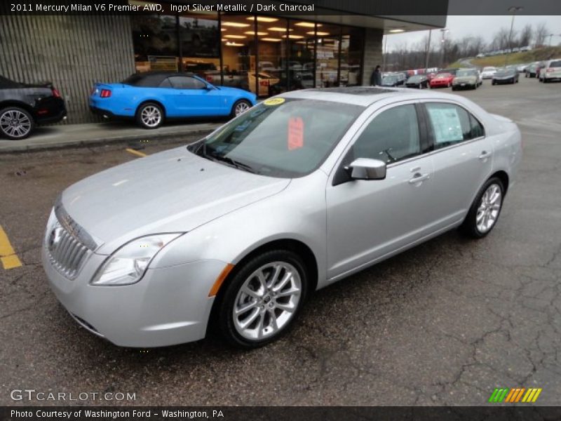 Ingot Silver Metallic / Dark Charcoal 2011 Mercury Milan V6 Premier AWD