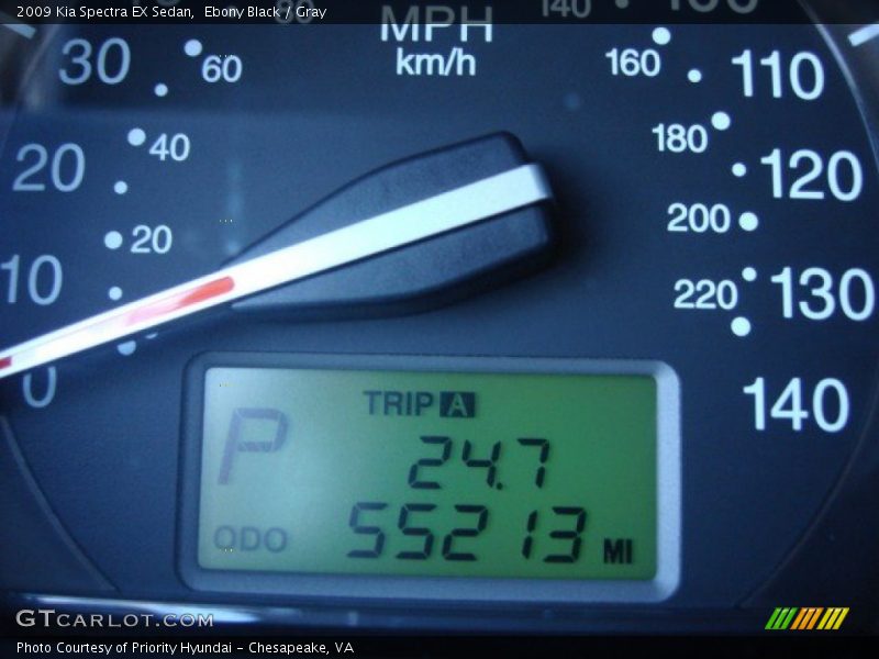 Ebony Black / Gray 2009 Kia Spectra EX Sedan