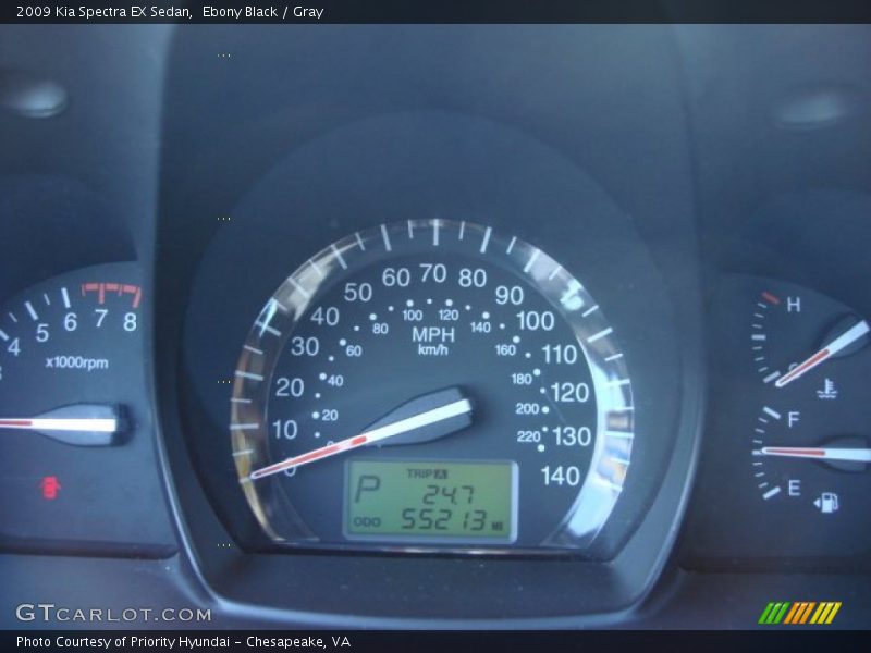 Ebony Black / Gray 2009 Kia Spectra EX Sedan