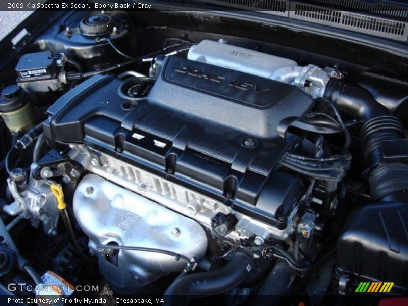 Ebony Black / Gray 2009 Kia Spectra EX Sedan