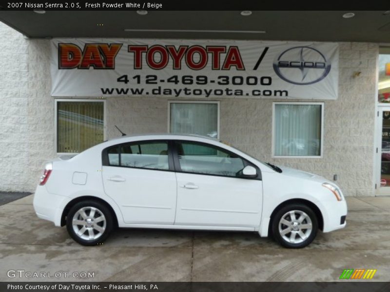 Fresh Powder White / Beige 2007 Nissan Sentra 2.0 S
