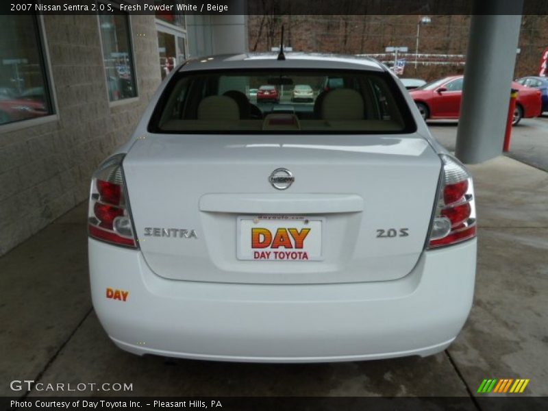 Fresh Powder White / Beige 2007 Nissan Sentra 2.0 S