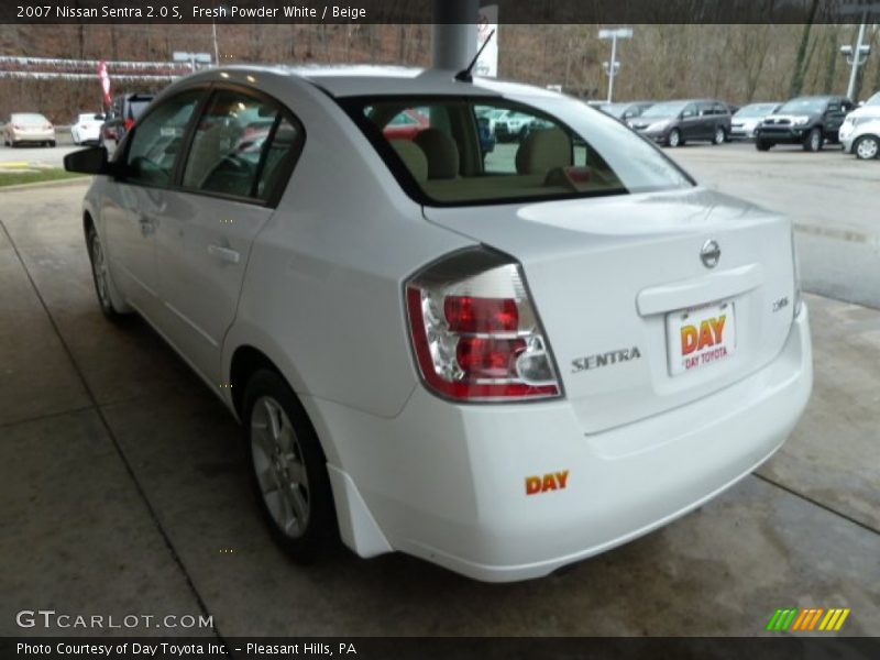 Fresh Powder White / Beige 2007 Nissan Sentra 2.0 S