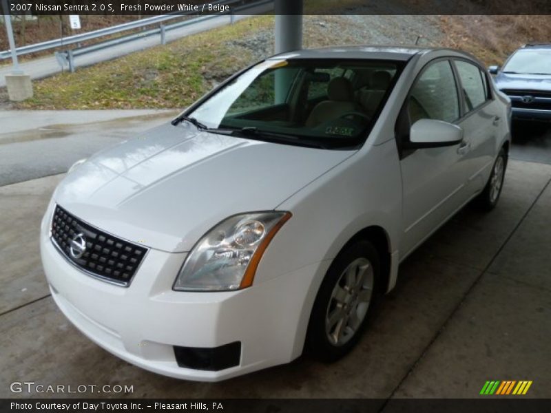 Fresh Powder White / Beige 2007 Nissan Sentra 2.0 S