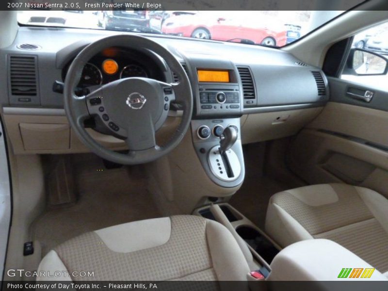 Fresh Powder White / Beige 2007 Nissan Sentra 2.0 S
